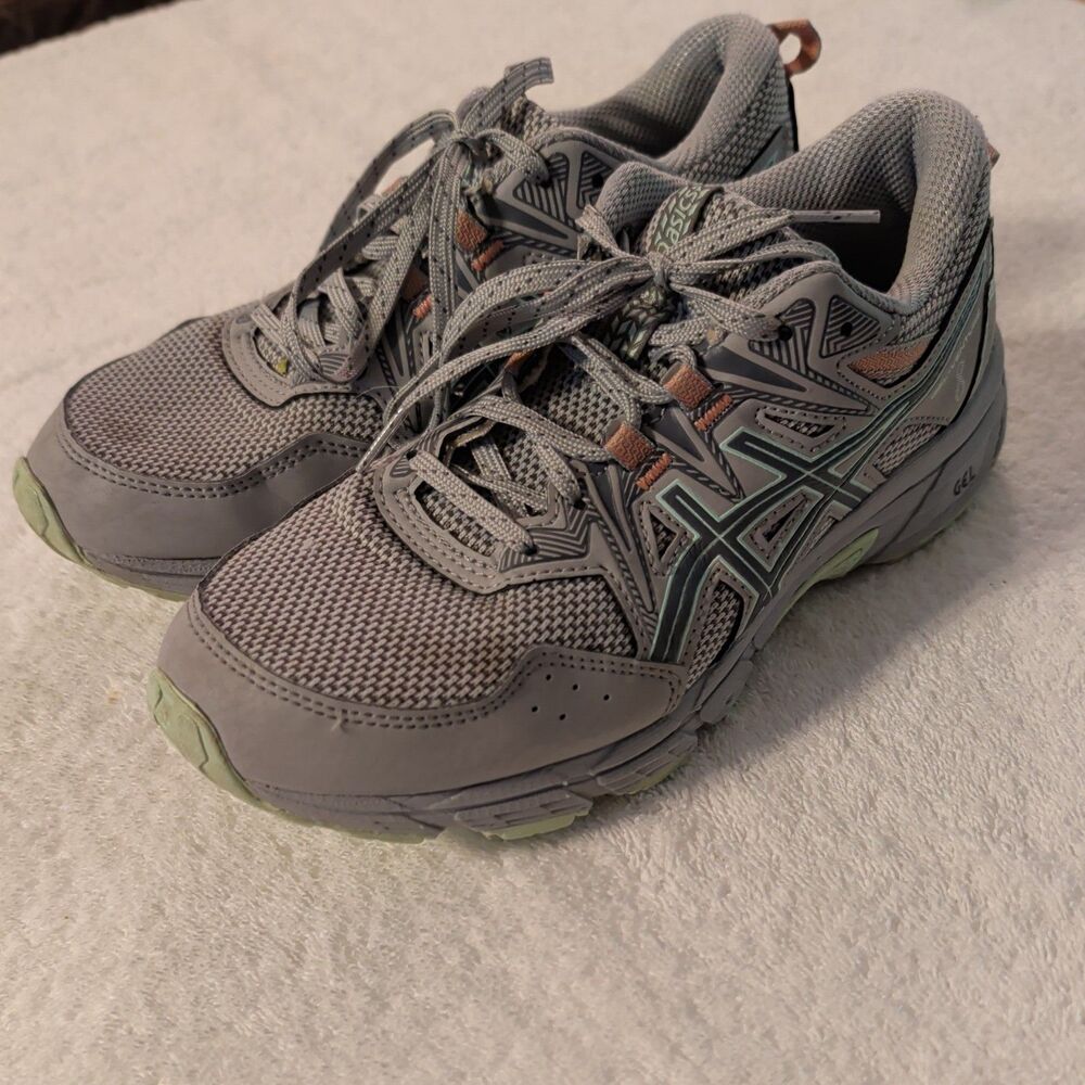 Asics Gel-Venture 8 Womens Trail Running Walking Shoes Light Grey Size 8 Wide